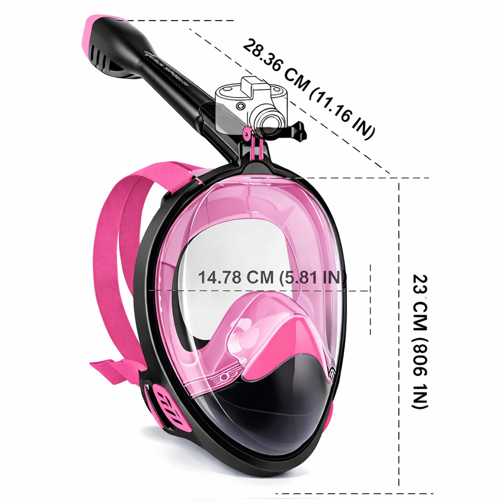 Imagem 4 do produto Mascara Subaquática de de Mergulho Gold Sports Full Face Confort IV Com Snorkel