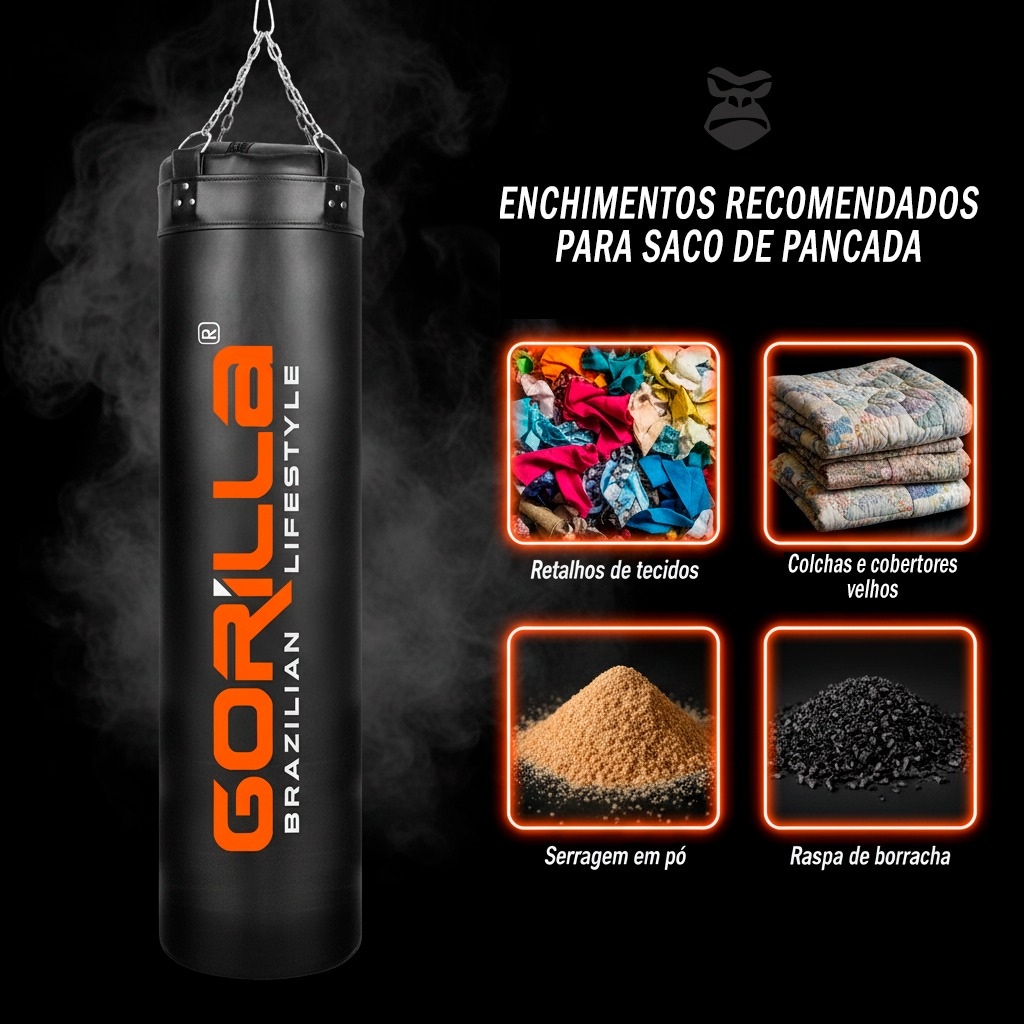 Imagem 2 do produto Saco 160cm + Luva 12oz + Bandagem 3mt + Protetor bucal simples
