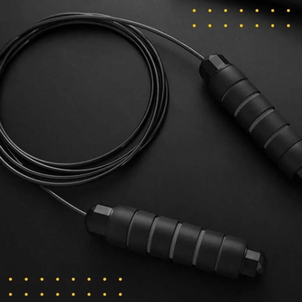 Imagem 2 do produto Corda de Pular DK Ajustável 2,8m Resistente Fitness Academia Treino Funcional