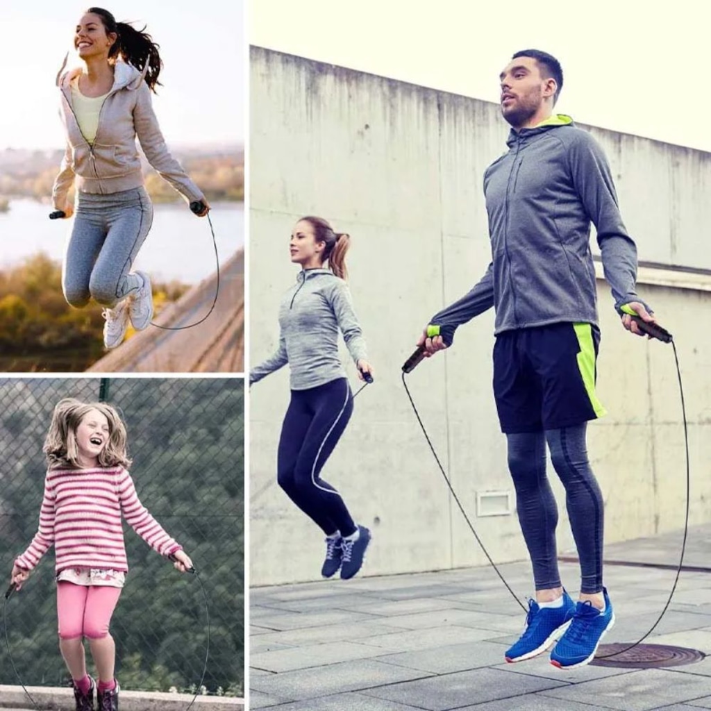 Imagem 3 do produto Corda de Pular DK Ajustável 2,8m Resistente Fitness Academia Treino Funcional