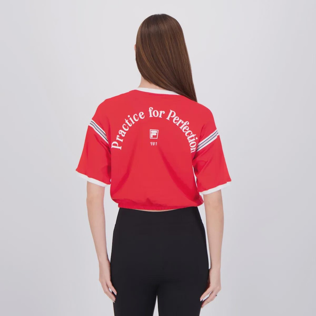 Imagem 4 do produto Camiseta Cropped Fila Chevron Letter Feminino