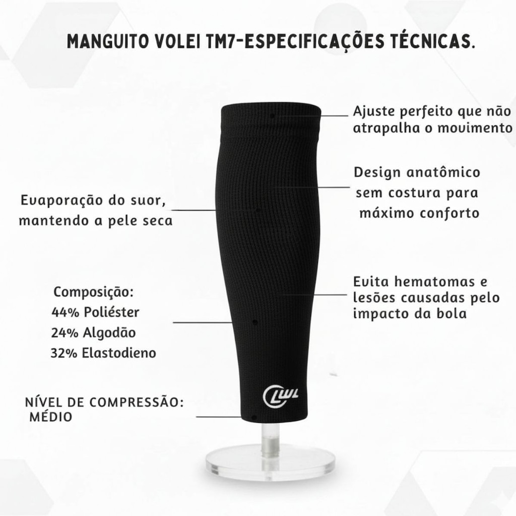 Imagem 3 do produto Kit 2 Manguitos Vôlei Curto TM7
