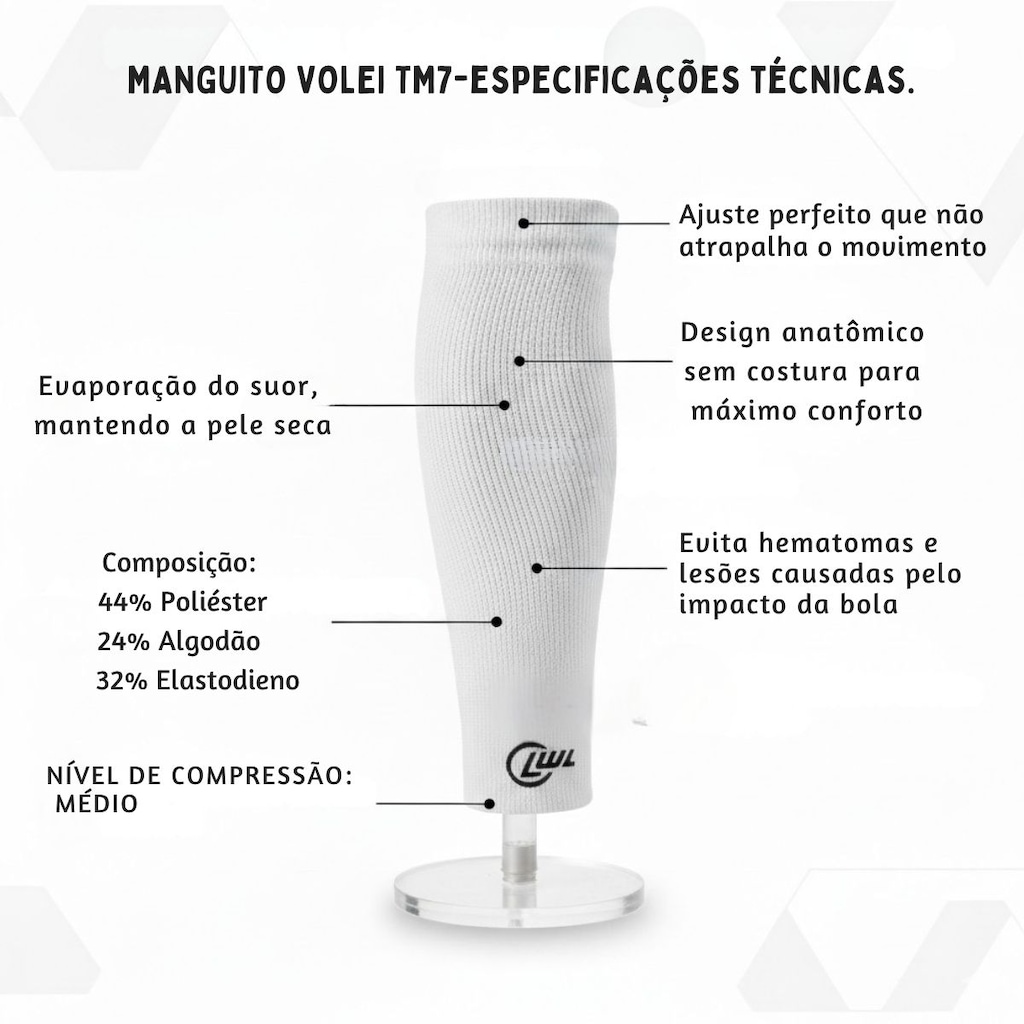 Imagem 2 do produto Kit 2 Manguitos Vôlei Curto TM7