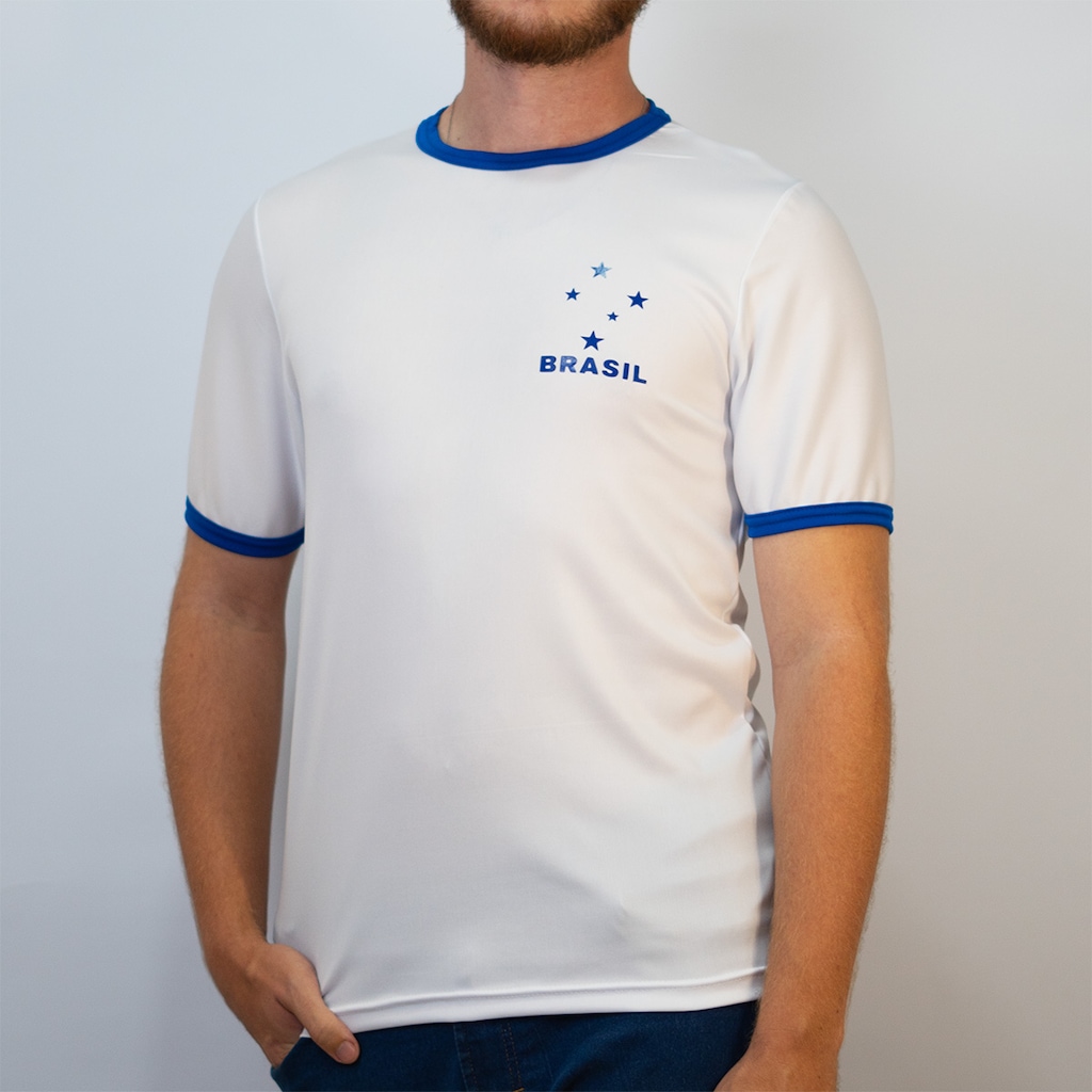 Imagem 2 do produto Camisa Brasil Uniforme 3 Torcedor Estrela Branco Olden Sports - Masculino