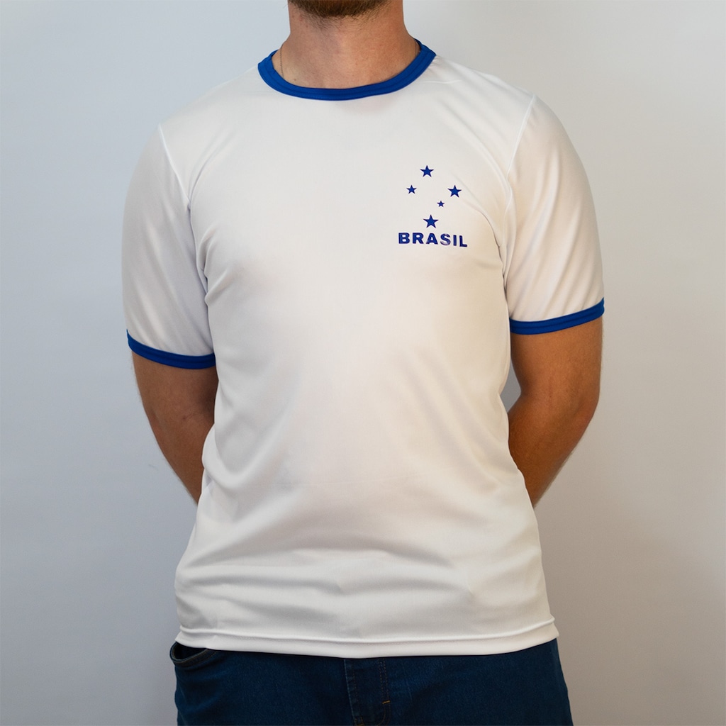 Imagem 3 do produto Camisa Brasil Uniforme 3 Torcedor Estrela Branco Olden Sports - Masculino
