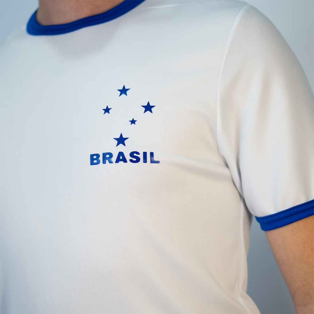 Imagem 4 do produto Camisa Brasil Uniforme 3 Torcedor Estrela Branco Olden Sports - Masculino