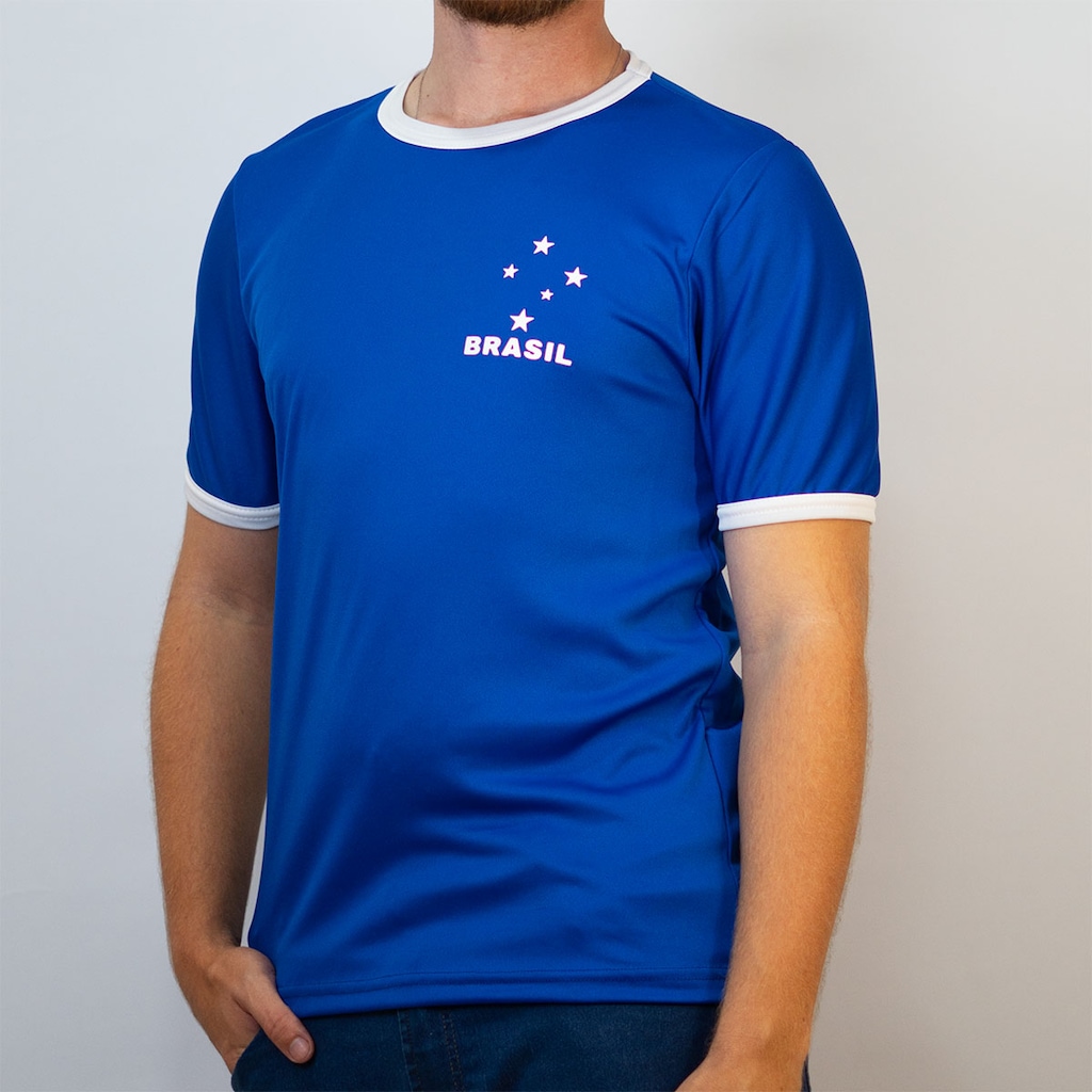 Imagem 2 do produto Camisa Brasil Uniforme 2 Torcedor Estrela Azul Olden Sports - Masculino