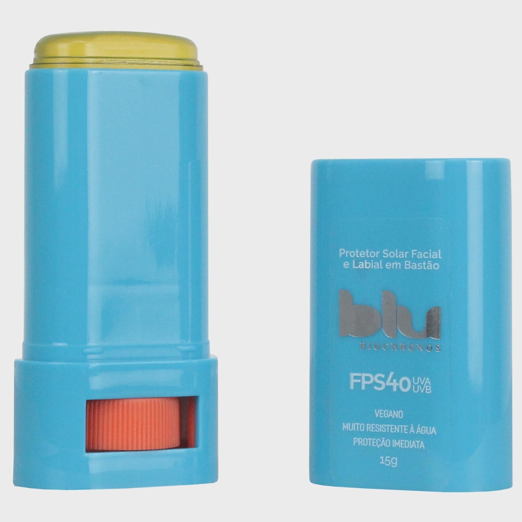 Imagem 2 do produto Protetor Solar Facial e Labial BLU Biochronos FPS 40 Incolor 15g