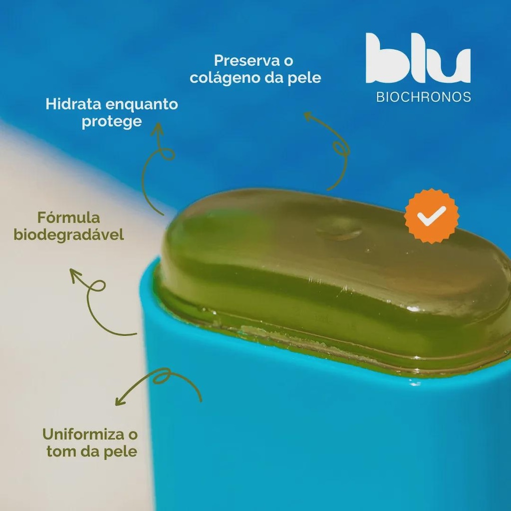 Imagem 4 do produto Protetor Solar Facial e Labial BLU Biochronos FPS 40 Incolor 15g