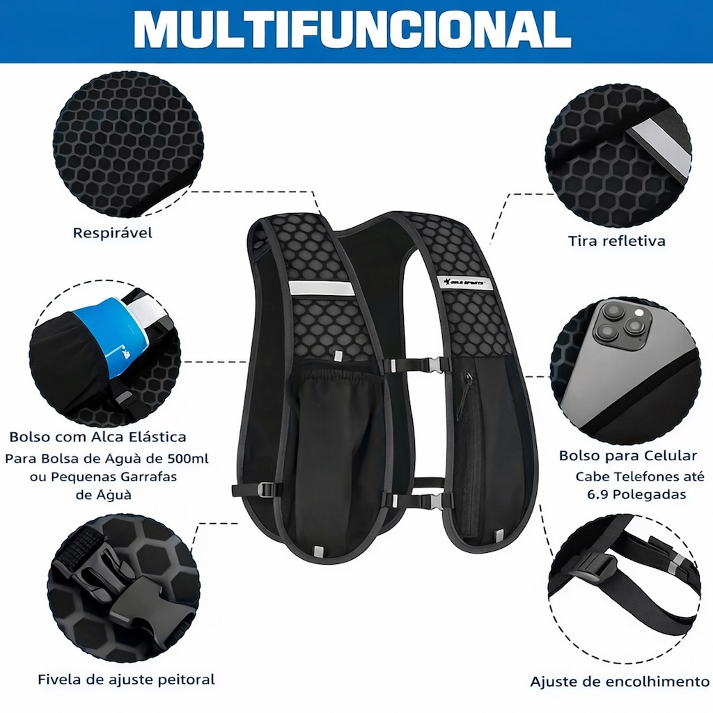 Imagem 4 do produto Coletes Esportivos Gold Sports de Corrida