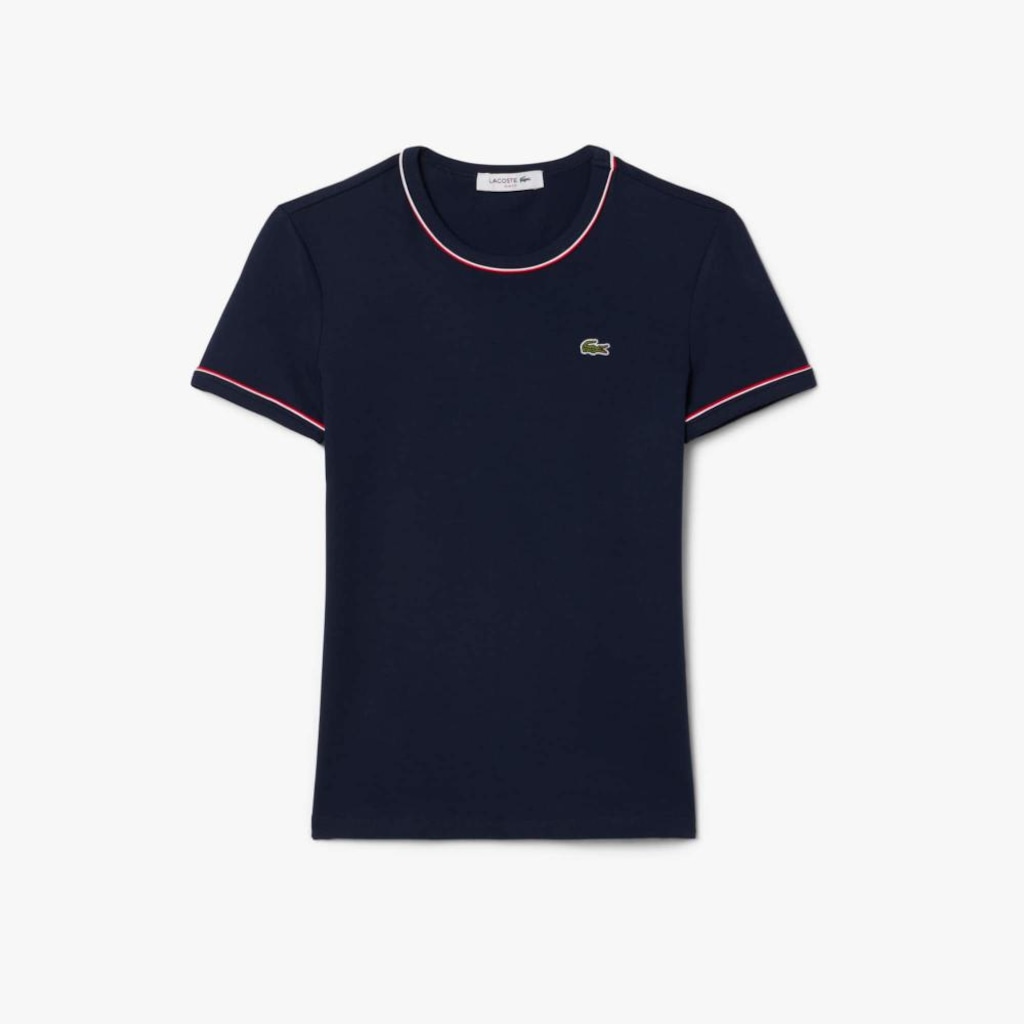 Imagem 4 do produto Camiseta de Malha com Acabamento Contrastante Lacoste Feminina