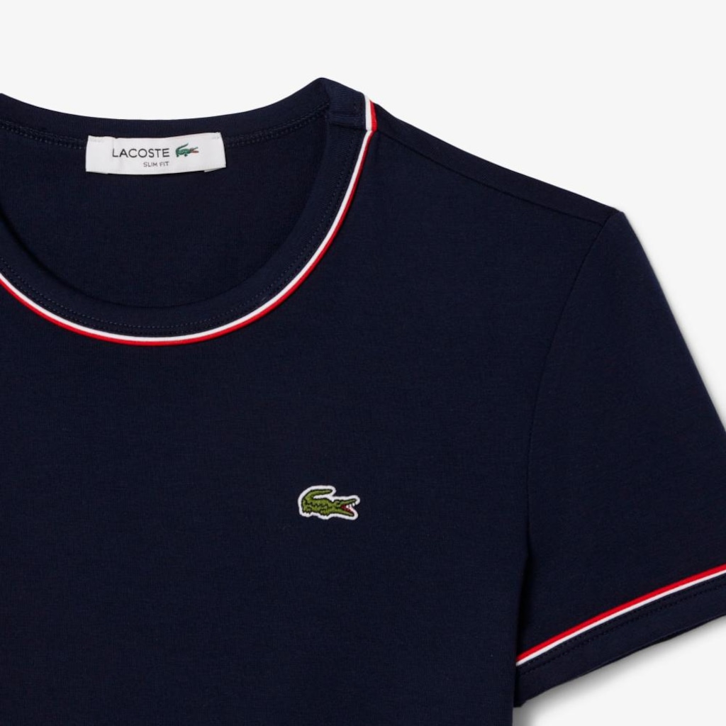 Imagem 5 do produto Camiseta de Malha com Acabamento Contrastante Lacoste Feminina