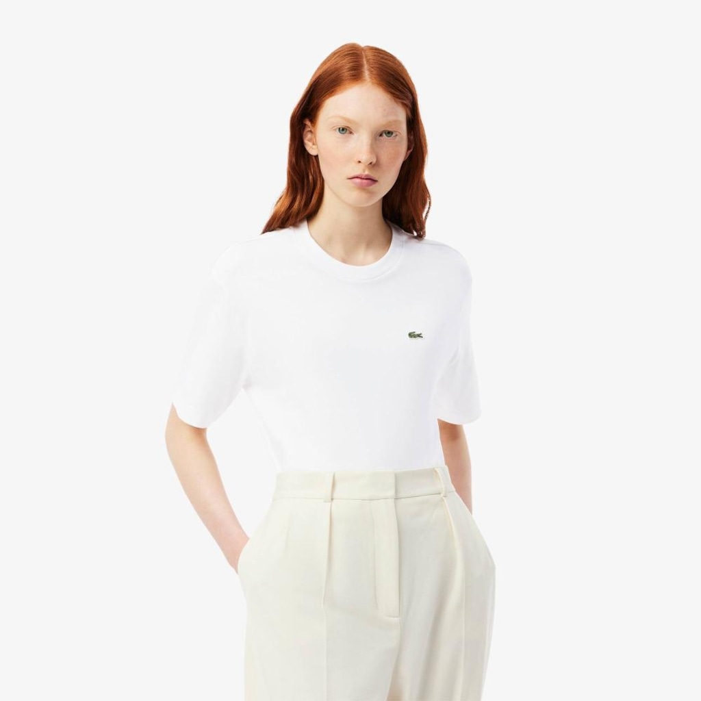 Imagem 2 do produto Camiseta de Algodão com Caimento Relaxado Lacoste Feminina