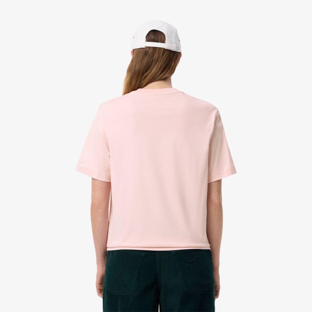Imagem 3 do produto Camiseta de Algodão com Caimento Relaxado Lacoste Feminina