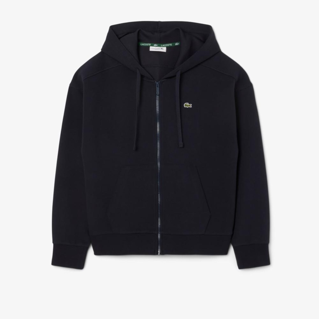 Imagem 4 do produto Blusão Moletom Aberto Lacoste Feminino – Textura Piqué e Capuz