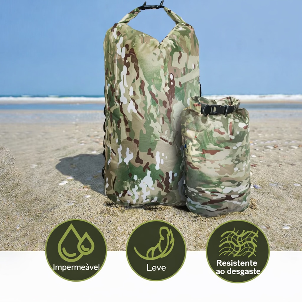 Imagem 3 do produto Mochila Dobrável Gold Sports Camuflada Dry Bag 35 Litros