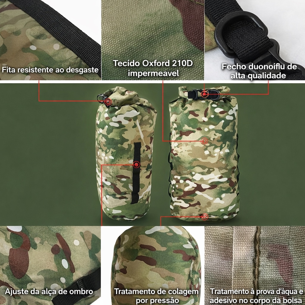 Imagem 5 do produto Mochila Dobrável Gold Sports Camuflada Dry Bag 35 Litros