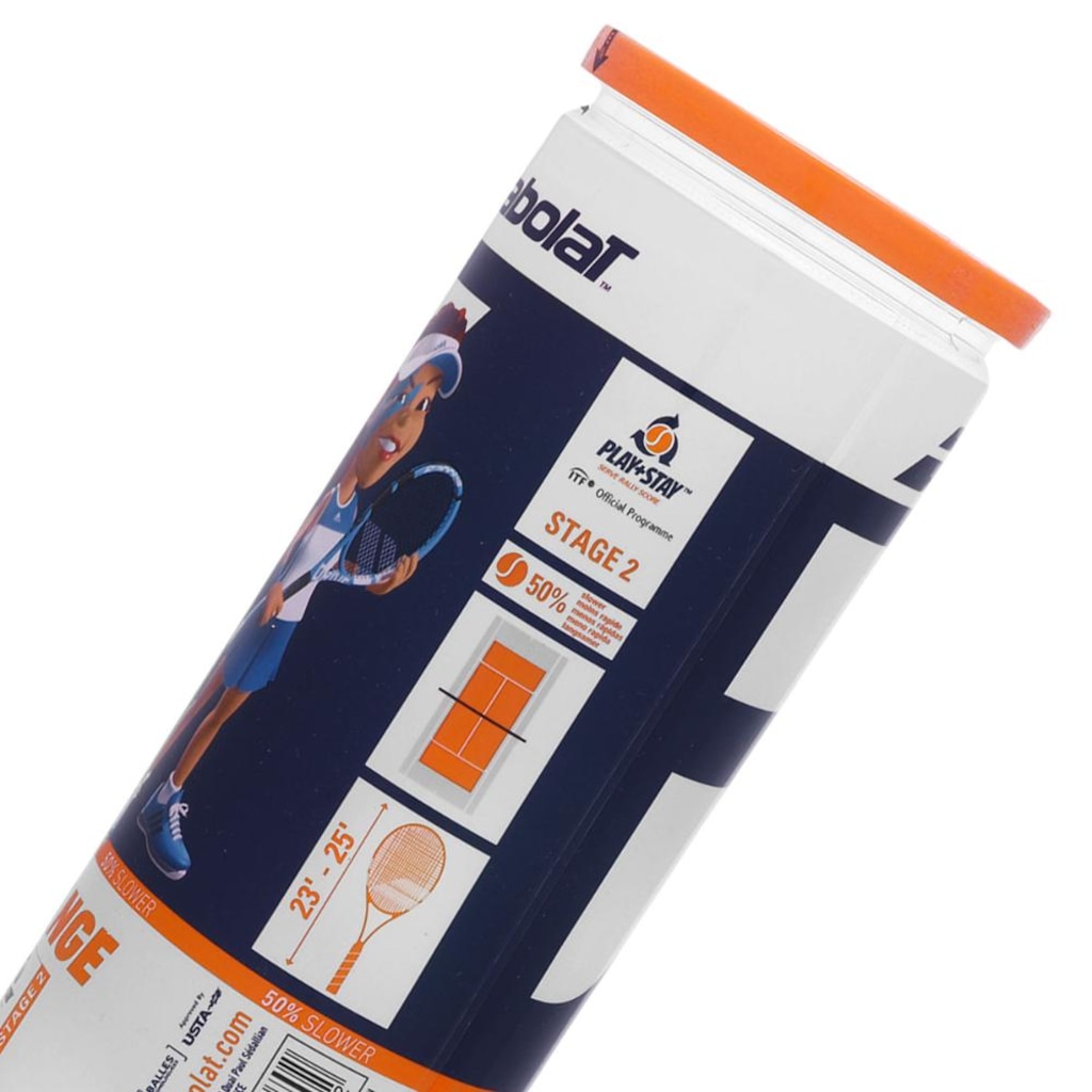 Imagem 3 do produto Bolas de Beach Tennis Babolat Orange e Tênis Stágio 2 Tubo com 3 Bolas