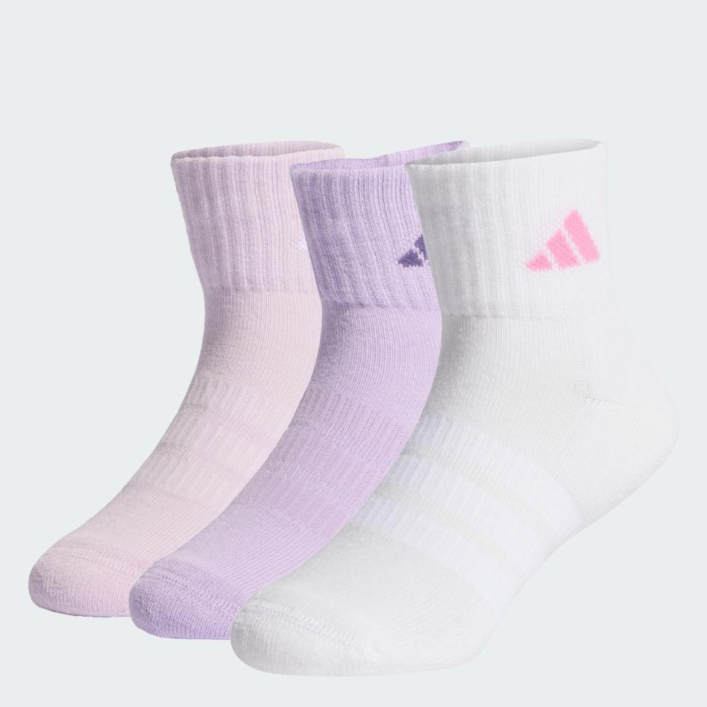 Imagem 2 do produto Kit Meias Soquetes Esportiva Acolchoadas 3 Pares Adidas Unissex
