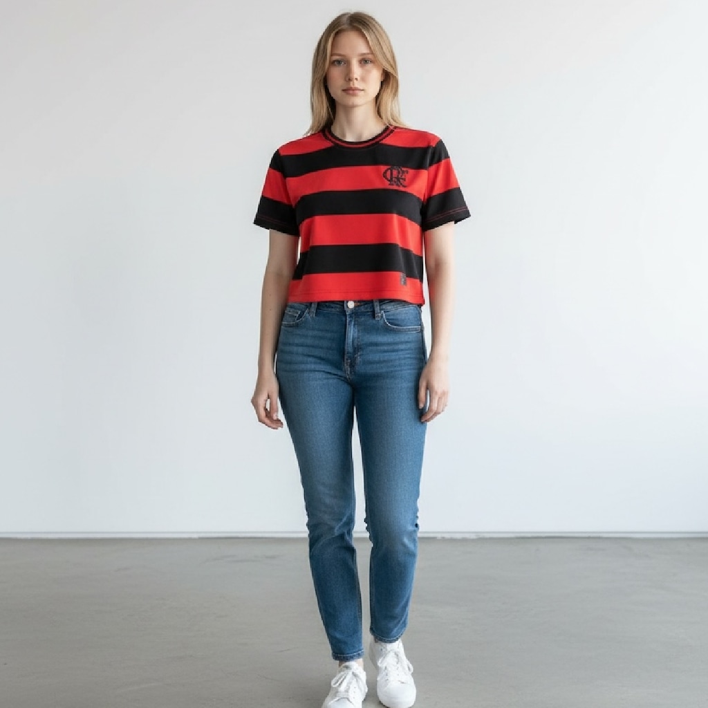Imagem 2 do produto Blusa Cropped do Flamengo Símbolo Coimbra - Feminina