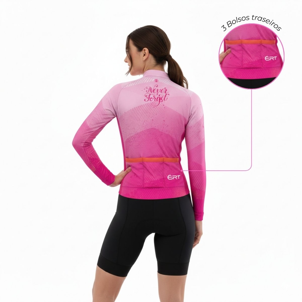 Imagem 2 do produto Jaqueta ciclismo térmica aveludada ERT Never Forget Feminina