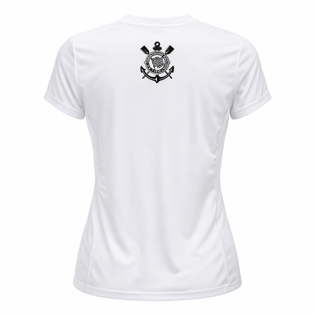 Imagem 4 do produto Camisa do Corinthians Baby Look Recortes Lateral Coimbra - Feminina