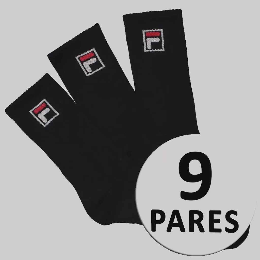 Imagem 2 do produto Kit de Meias Cano Alto Fila Fbox 9 Pares Unissex