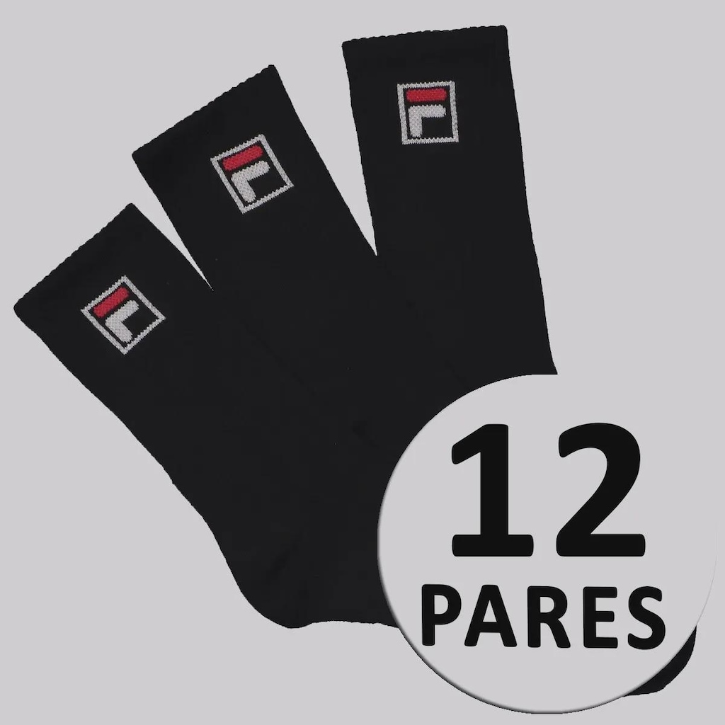 Imagem 2 do produto Kit de Meias Cano Alto Fila Fbox 12 Pares Unissex