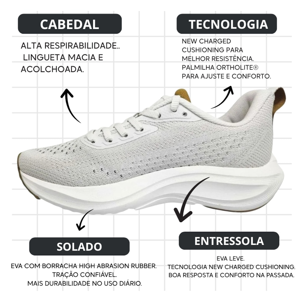 Imagem 4 do produto Tênis Feminino Under Armour Charged Sunny + 1 Par de Meia