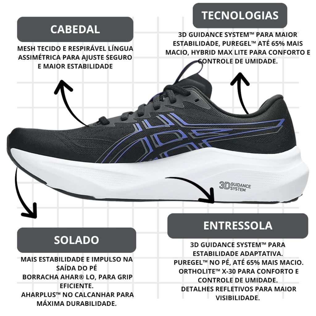Imagem 4 do produto Tênis Masculino ASICS GT-2000 14 + 1 Par de Meia