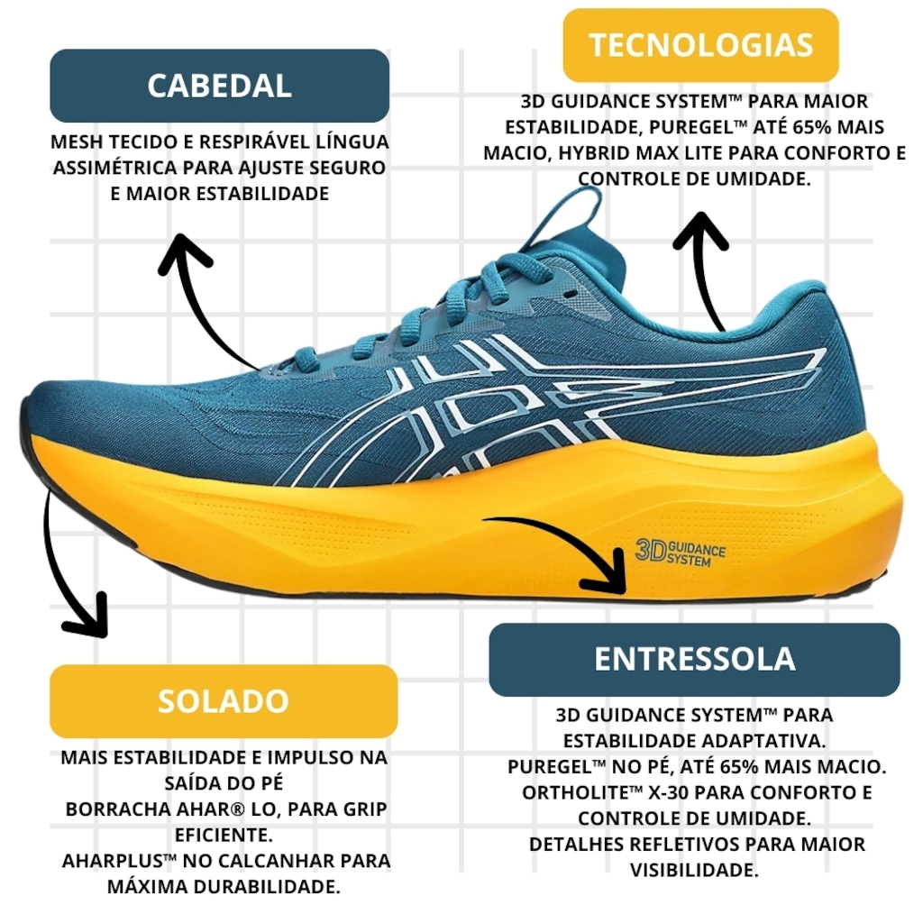 Imagem 4 do produto Tênis Masculino ASICS GT-2000 14 + 1 Par de Meia