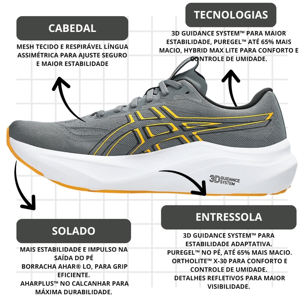 Imagem 4 do produto Tênis Masculino ASICS GT-2000 14 + 1 Par de Meia