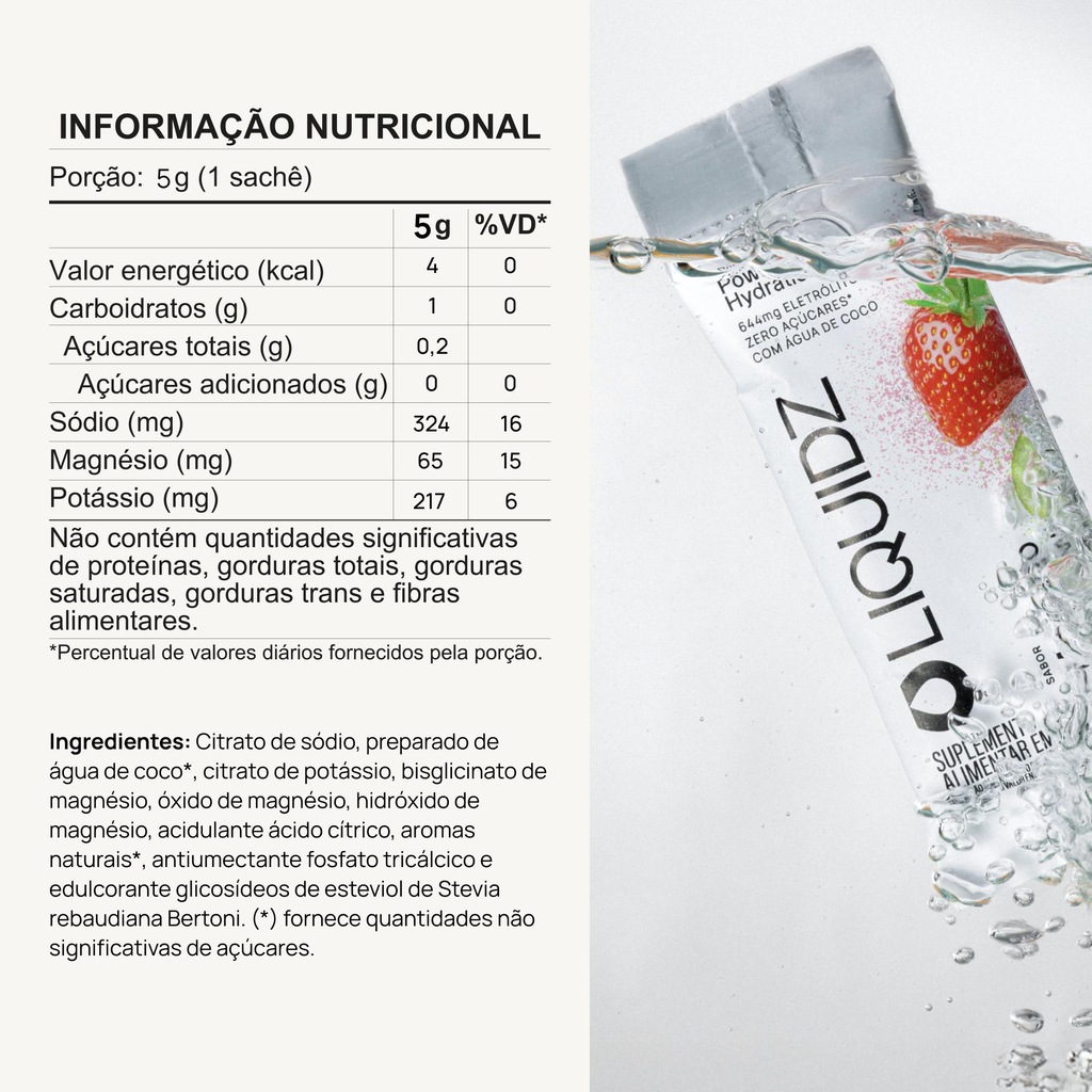 Imagem 2 do produto Kit 3 Caixas LIQUIDZ® Eletrólitos Zero Açúcar Morango | Melancia 42 Sachês