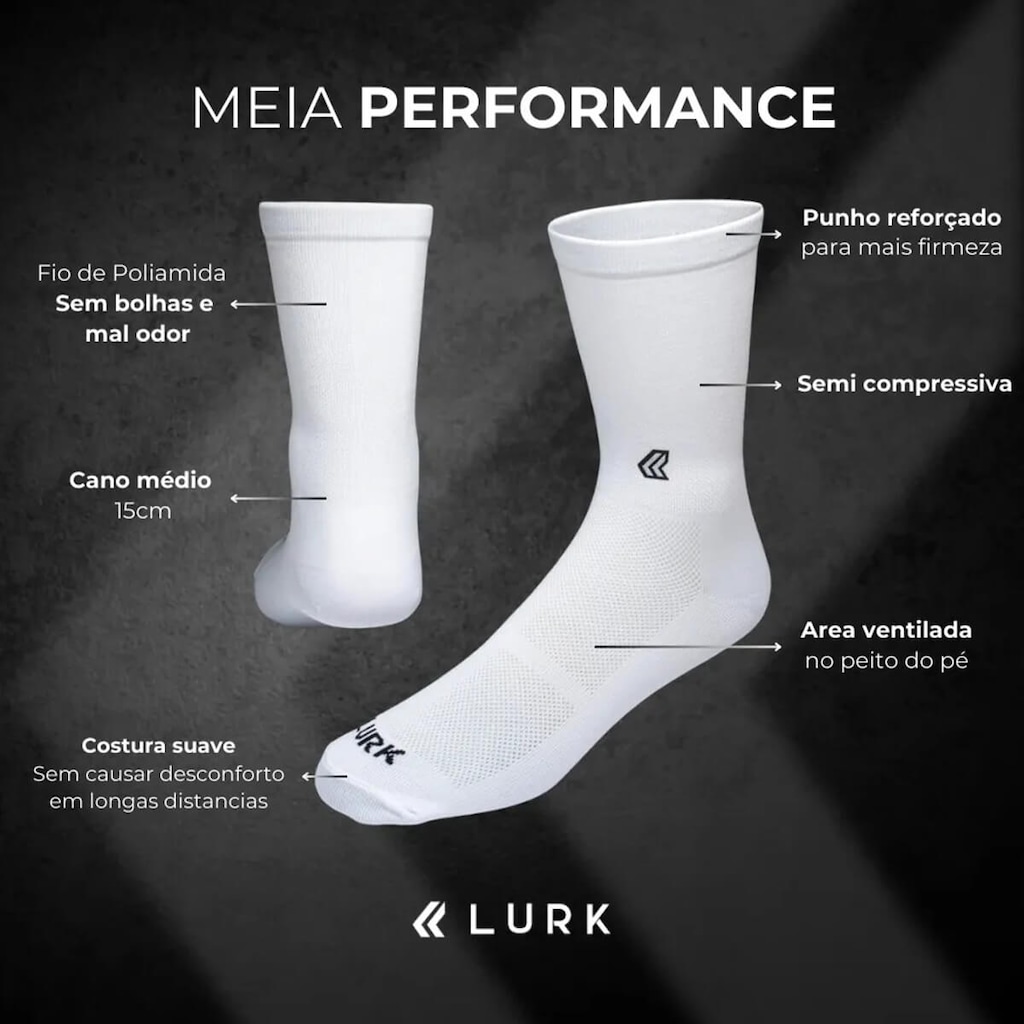 Imagem 3 do produto Kit 3 Meias Performance Esportiva - Lurk