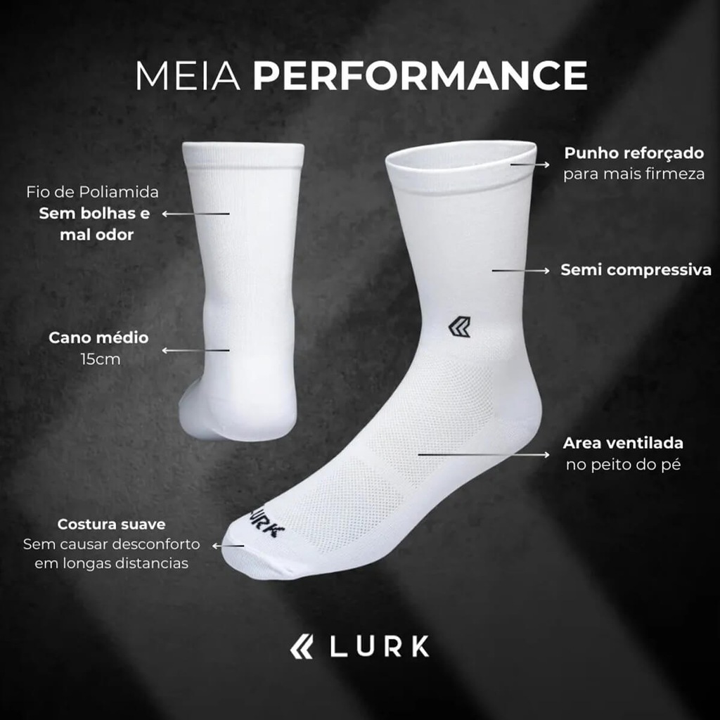 Imagem 3 do produto Kit 5 Meias Performance Esportiva - Lurk