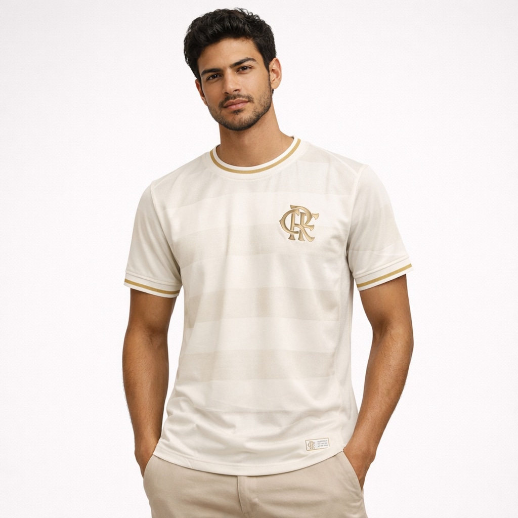 Imagem 2 do produto Camisa Flamengo Símbolo Gold Off White Coimbra - Masculino