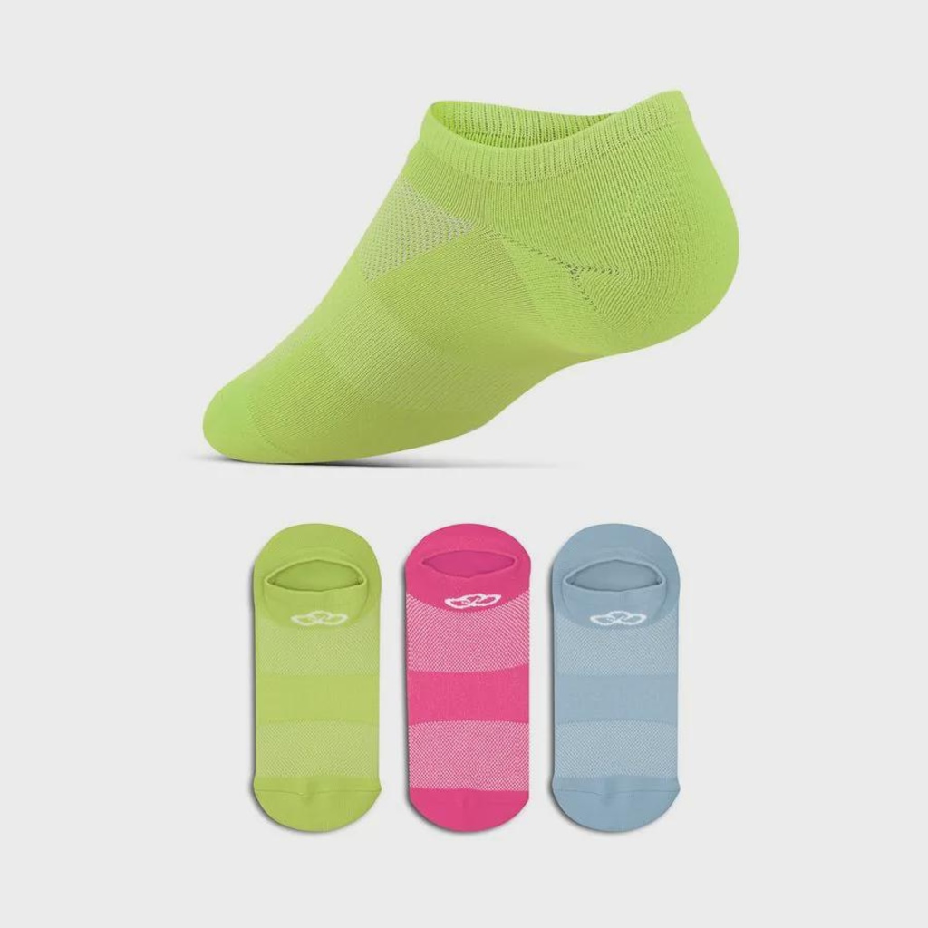 Imagem 2 do produto Meia Cano Invisível Neon Pacote c/ 3 pares Olympikus Feminina