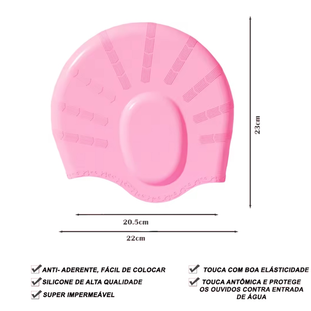 Imagem 2 do produto Touca De Natação Gold Sports Ergononico Ultra III Confort De Silicone - Com Cobertura das Orelhas