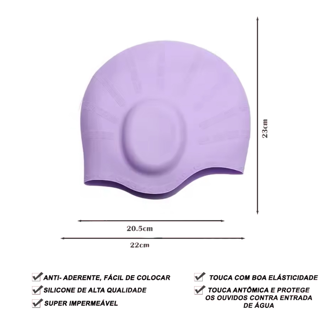 Imagem 2 do produto Touca De Natação Gold Sports Ergononico Ultra III Confort De Silicone - Com Cobertura das Orelhas