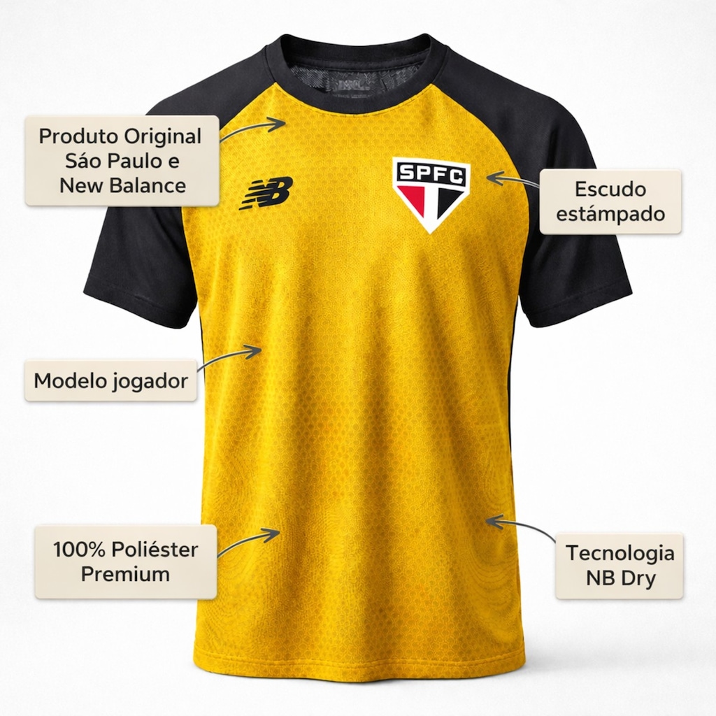 Imagem 5 do produto Camisa São Paulo New Balance 2026 Treino Jogador - Masculino