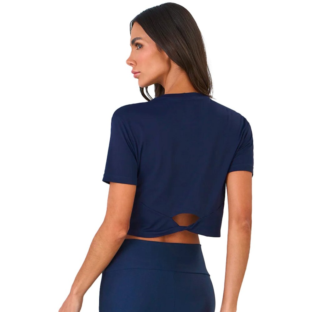 Imagem 2 do produto Cropped Alto Giro Estampa e Torção Costas Feminino