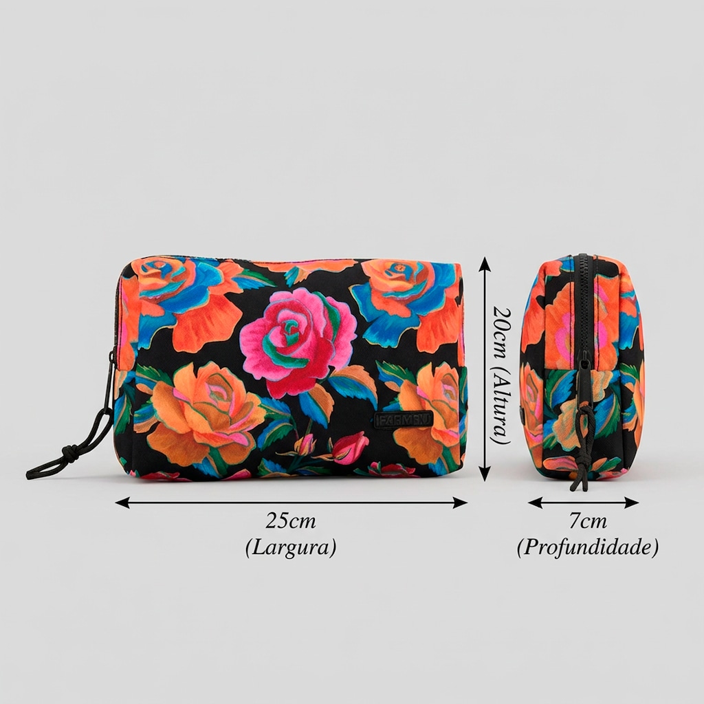 Imagem 5 do produto Maxi Necessaire Farm Ora Bolas Rosas Pintadas Original