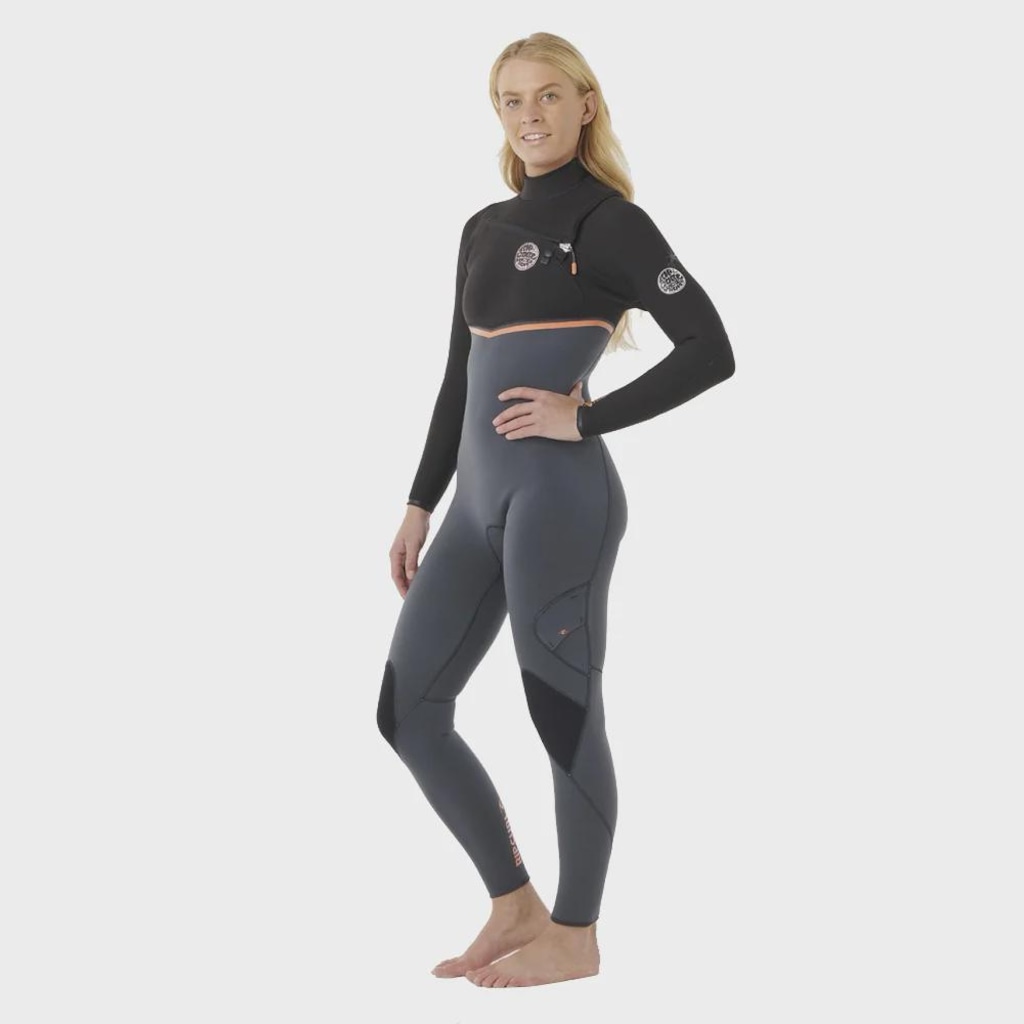 Imagem 2 do produto Long John Rip Curl E-Bomb 3/2mm Chest Zip Charcoal Importado - Feminino