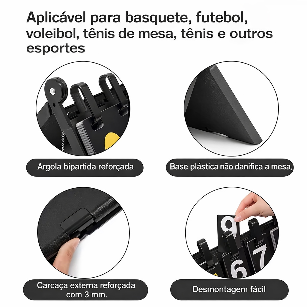 Imagem 4 do produto Placar Esportivo Gold Sports Com Marcação De 5 Sets e 31 Pontos