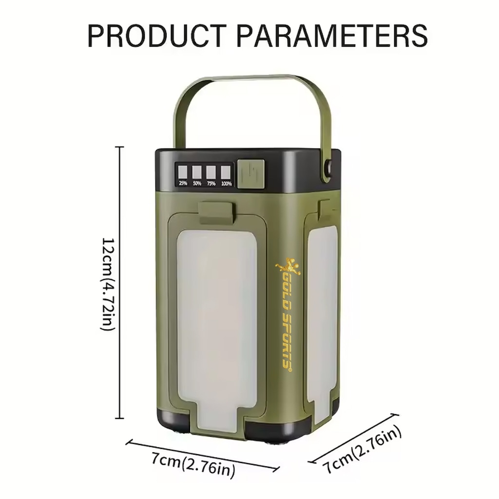 Imagem 2 do produto Lanterna Gold Sports Eco Led Portátil Tenda Camping SolaR 4 Led Recarregável e Dobrável