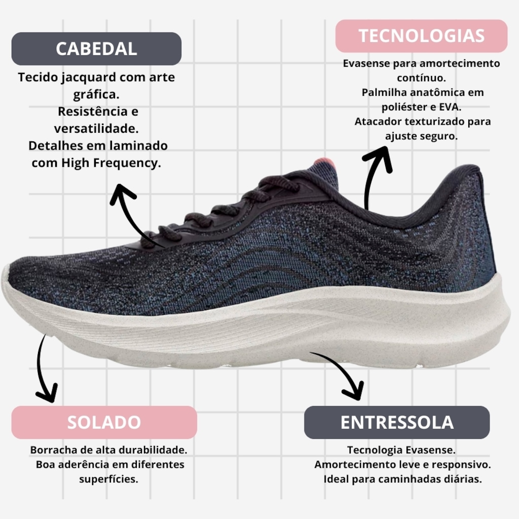 Imagem 3 do produto Kit Tênis Olympikus Venus 3 E Meia - Feminino