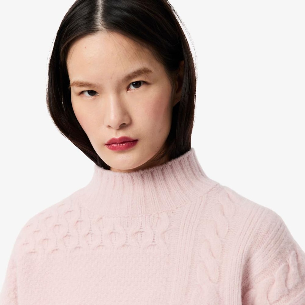 Imagem 2 do produto Suéter de Lã de Gola Alta com Efeito Patchwork Lacoste Feminino