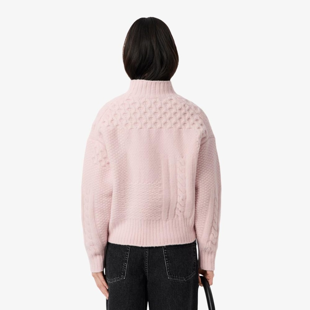 Imagem 3 do produto Suéter de Lã de Gola Alta com Efeito Patchwork Lacoste Feminino