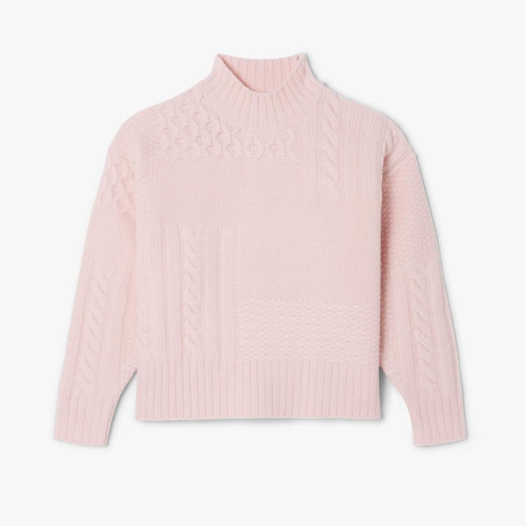 Imagem 4 do produto Suéter de Lã de Gola Alta com Efeito Patchwork Lacoste Feminino