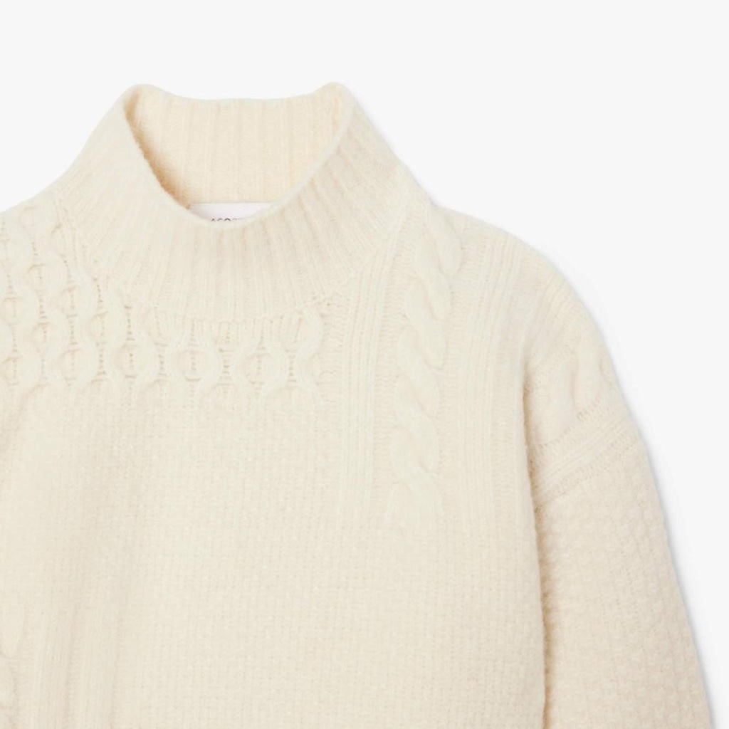 Imagem 5 do produto Suéter de Lã de Gola Alta com Efeito Patchwork Lacoste Feminino
